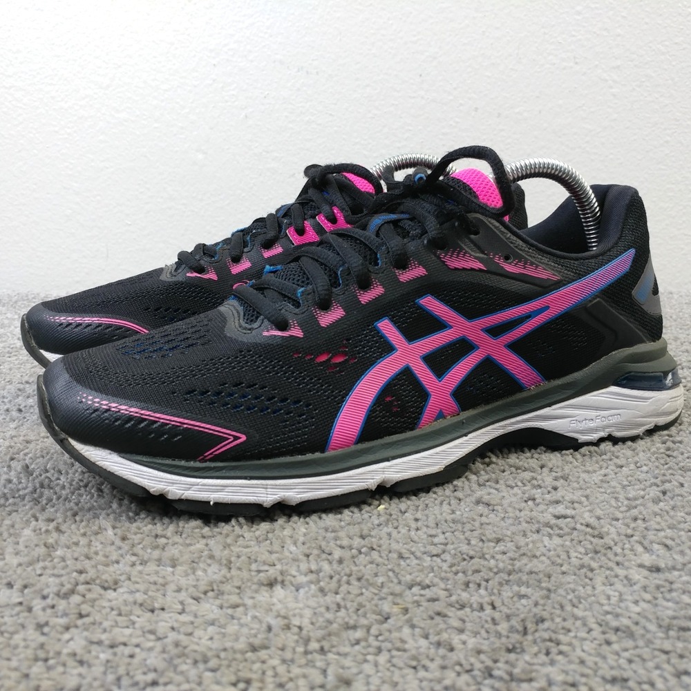 ASICS GT-2000 7 Womens Size 9.5 Running Shoes Black Pink 1012A554 Sneaker